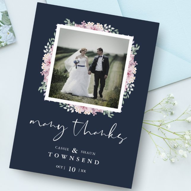 Budget Navy Modern Typography Pink Shades Flowers  (Creator Uploaded)