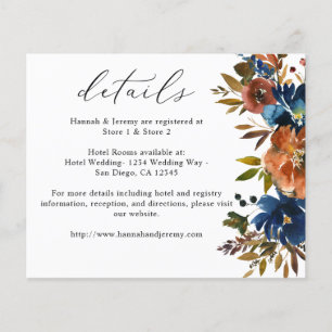 Budget Navy, Orange, & Brown Fall Floral Details Flyer