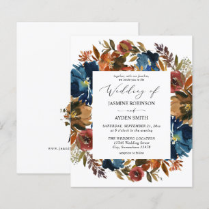 Budget Navy, Orange & Brown Floral Wedding