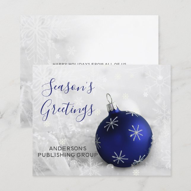 Budget Navy Ornament Company Holiday Card (Front/Back)