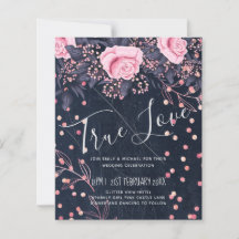 BUDGET Navy Pink Rosegold Wedding Floral