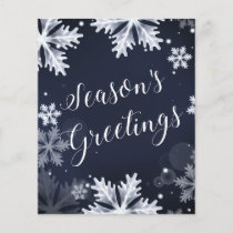 Budget Navy Snow Scene Holiday Card