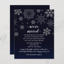 Budget Navy Snowflakes We've Moved Holiday Cards