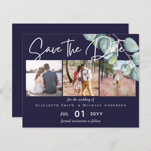 Budget NAVY White Sage Eucalyptus Save Dates PHOTO