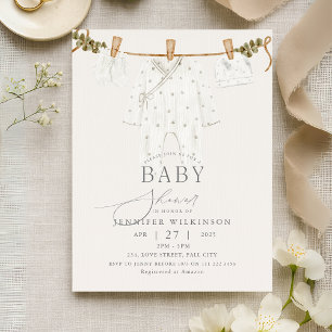Budget Neutral Boho Baby Shower  Invitation Postcard
