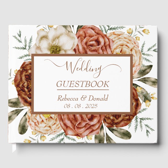  Budget Neutral Boho Terracotta  Guest Book (Front)