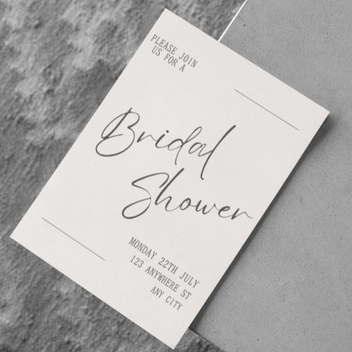 Budget Neutral  Modern Bridal Shower invitation Flyer