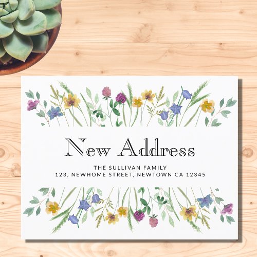 Budget New Address Floral Moving Announcement Card