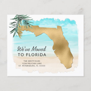 Budget New Address Florida Map Beach Moving Card