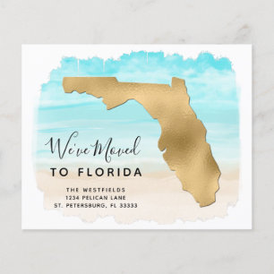 Budget New Address Florida Map Beach Moving Card