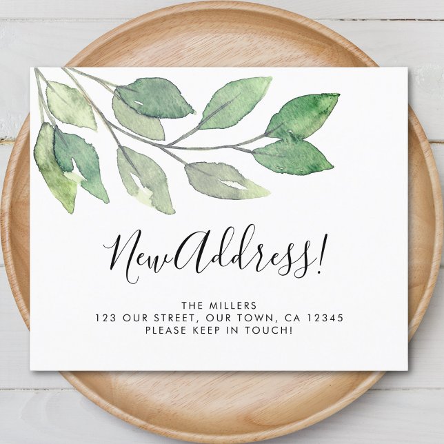 Budget New Address Greenery Announcement Card (Creator Uploaded)