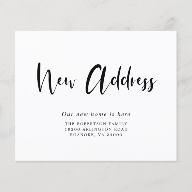 Budget New Address Modern Calligraphy Moving Card (Front)