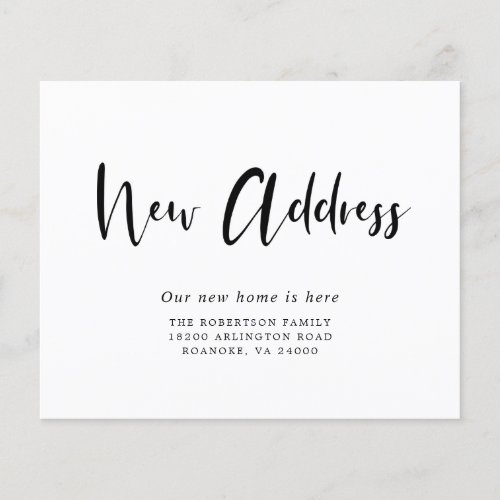 Budget New Address Modern Calligraphy Moving Card