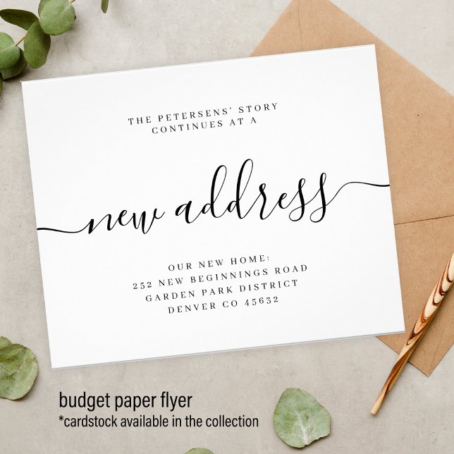 Budget new address modern moving announcement flyer (Creator Uploaded)