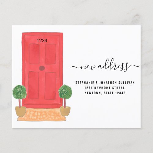 Budget New Address Red Door Announcement Card