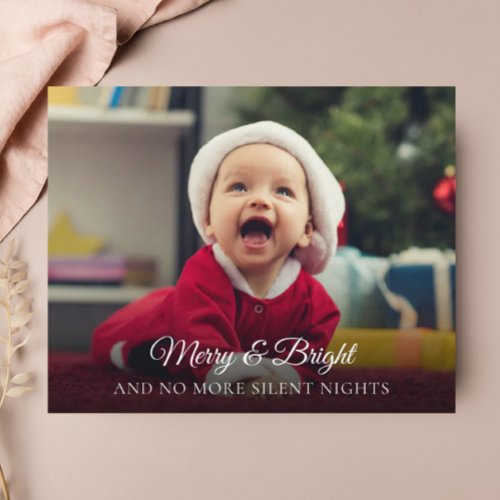 Budget New Baby No More Silent Nights Holiday Card
