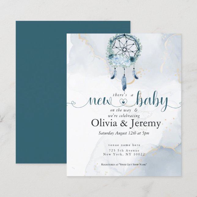 Budget New Baby on the Way Teal DreamCatcher (Front/Back)