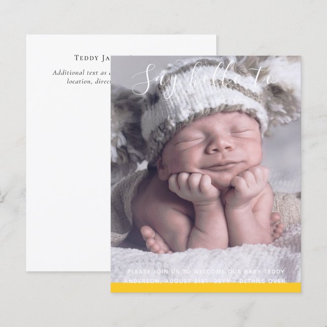 BUDGET New Baby PHOTO Announcement Custom (Front/Back)