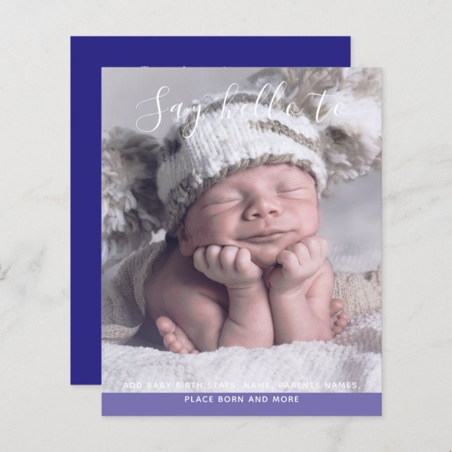 BUDGET New Baby PHOTO Announcement Custom (Front/Back)