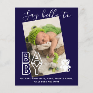 BUDGET New Baby PHOTO Cards - Modern Fun Girl Boy