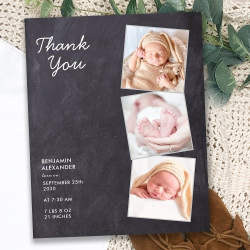 Budget New Baby Photo Chalkboard Shower Thank You