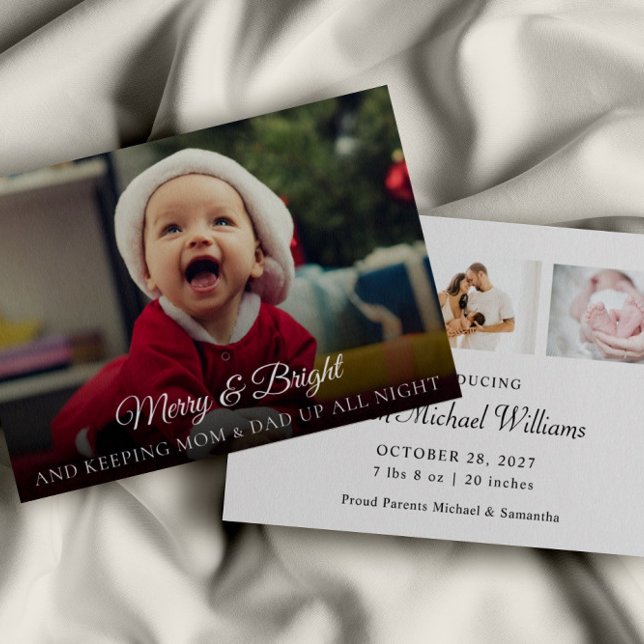 Budget New Baby Photo Funny Christmas Card (Creator Uploaded)