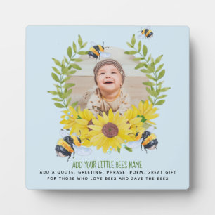 BUDGET New Baby PHOTO Gifts Sunflowers Bees Plaque