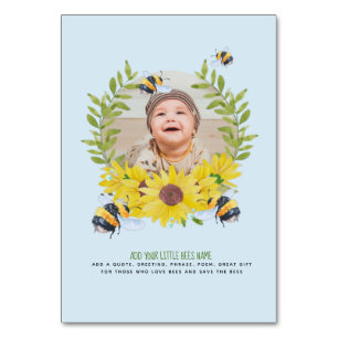 BUDGET New Baby PHOTO Gifts Sunflowers Bees Table Number