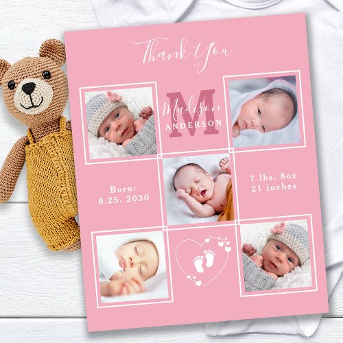Budget New Baby Thank You Photo Birth Announcement