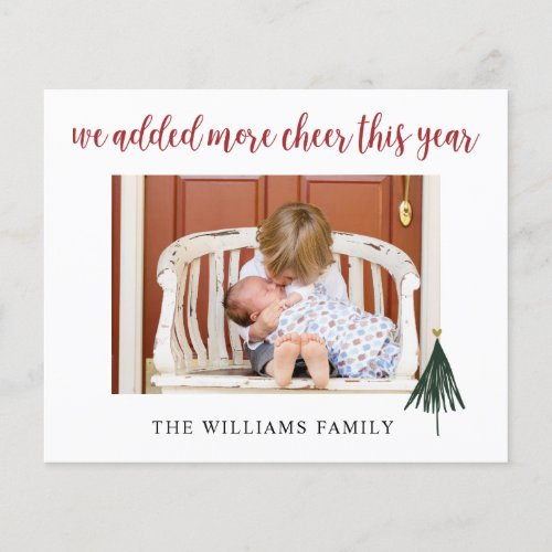 Budget New Baby We Added More Cheer Christmas Card