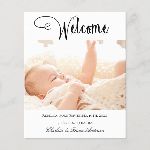 Budget new baby welcome photo birth  announcement