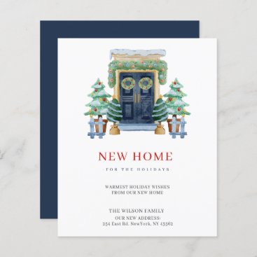 Budget New Home Christmas Door Moving Holiday Card