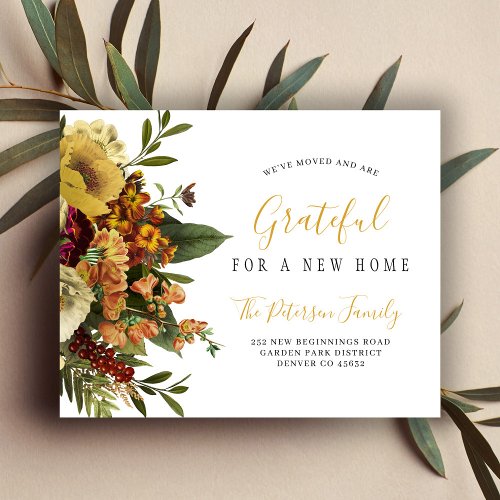 Budget new home floral moving announcement