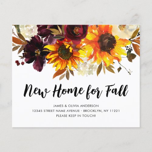 Budget New Home for Fall Autumn Sunflower Moving