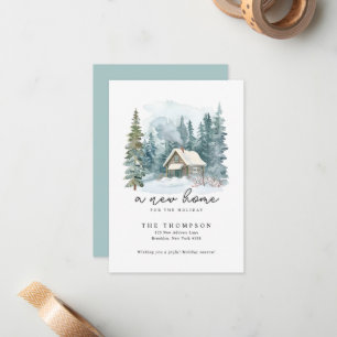 BUDGET New Home Handwriting Script Moving Holiday Note Card