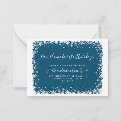 Budget New Home Holidays Christmas Snow Moving Note Card