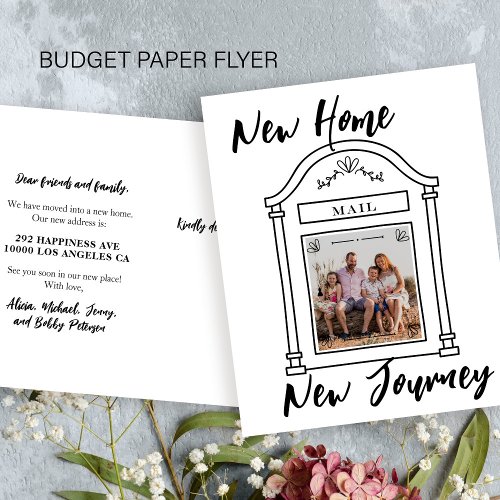 Budget new home photo moving announcement  flyer