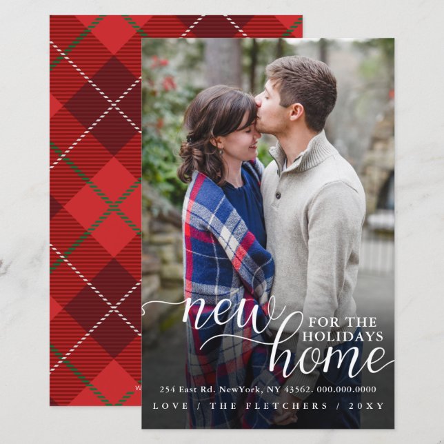 Budget New Home Photo Moving Holiday Card (Front/Back)