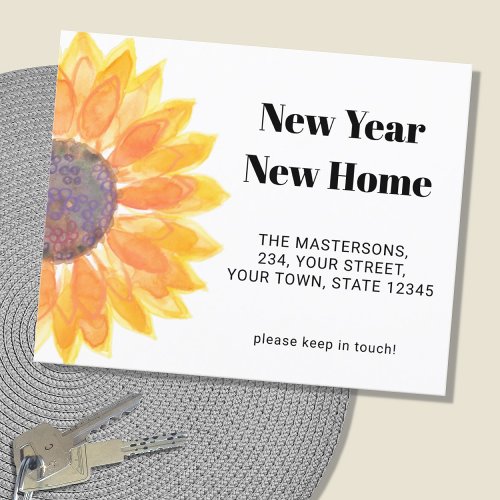 Budget New Home Sunflower Announcement Card