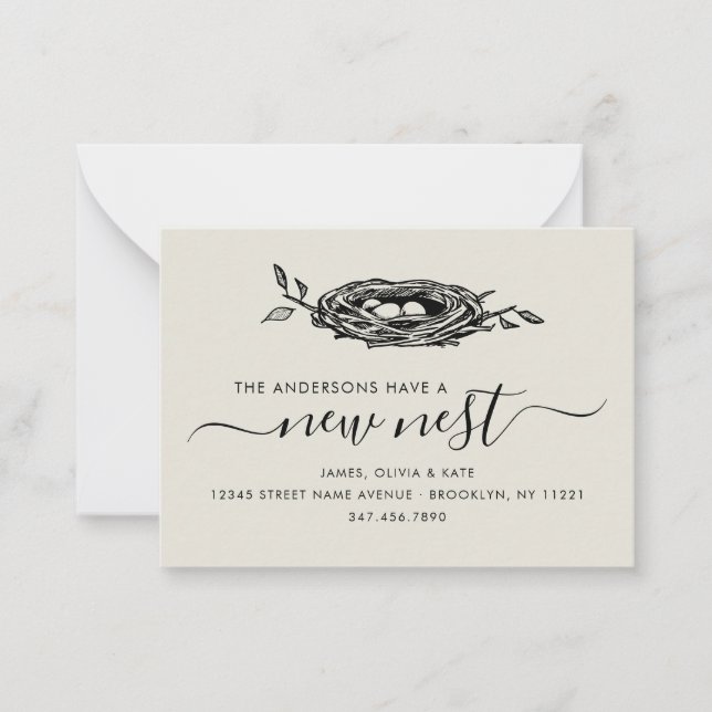 Budget New Nest Home Change of Address Moving Card (Front)