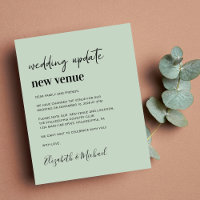 Budget New Wedding Venue Sage Green Announcement