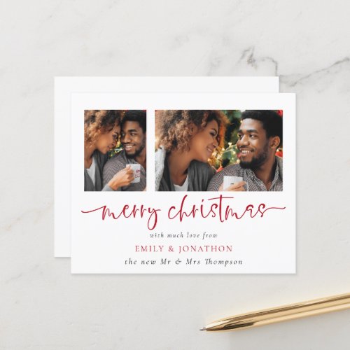 Budget Newlywed 2 Photo Merry Christmas Card