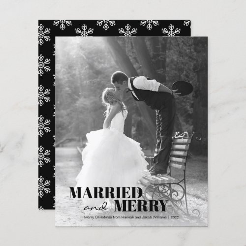 Budget Newlywed Married and Merry Christmas Card