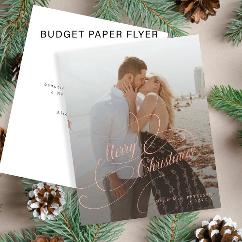 Budget newlywed photo Christmas Holiday Card Flyer