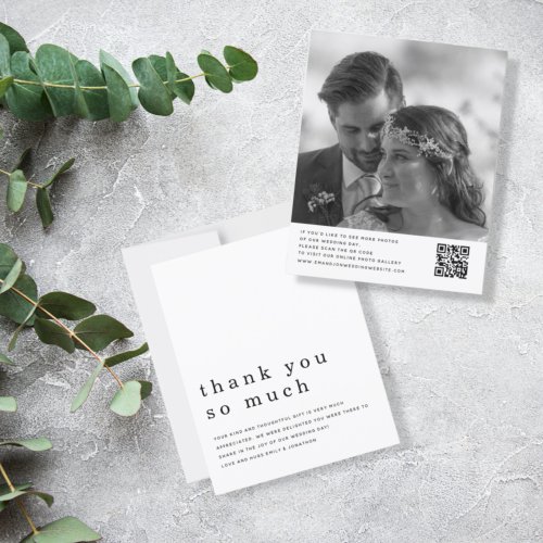 Budget Newlywed Wedding Photo QR Code Thank You