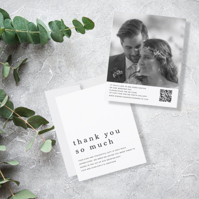 Budget Newlywed Wedding Photo QR Code Thank You (Creator Uploaded)