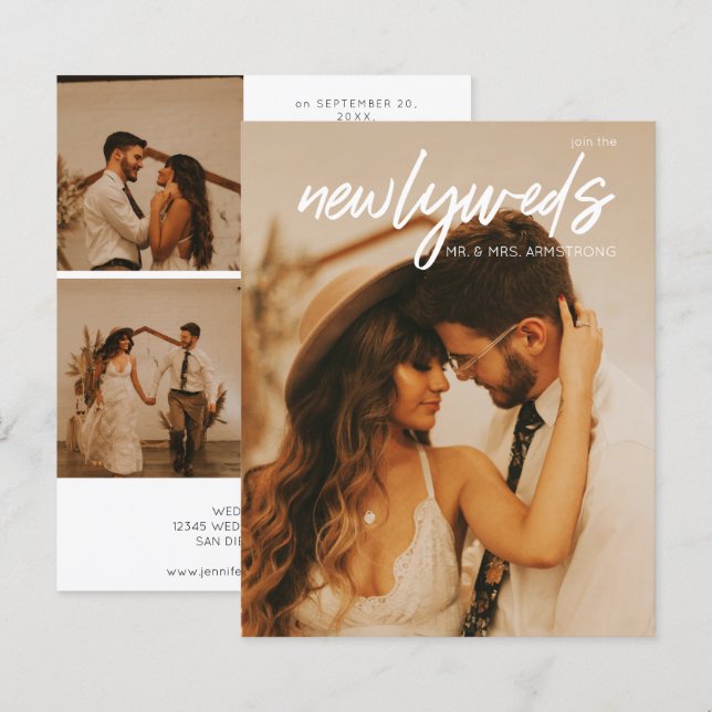 Budget Newlyweds 3 Photo Post Wedding Reception (Front/Back)