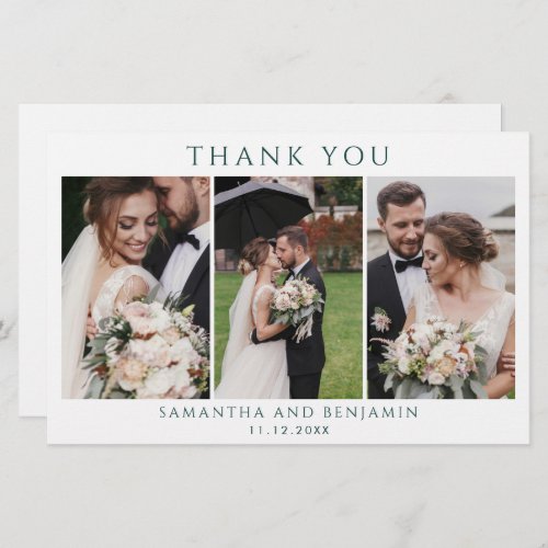 Budget Newlyweds 3 Photo Wedding Thank You Stationery