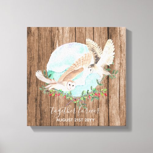 BUDGET Newlyweds Custom Wedding Gifts OWLS Canvas Print