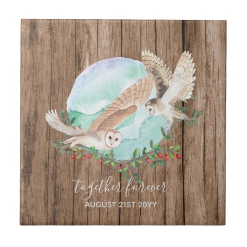 BUDGET Newlyweds Custom Wedding Gifts OWLS Ceramic Tile